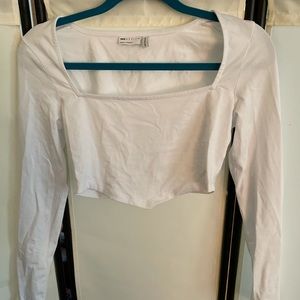 ASOS white long sleeve crop top